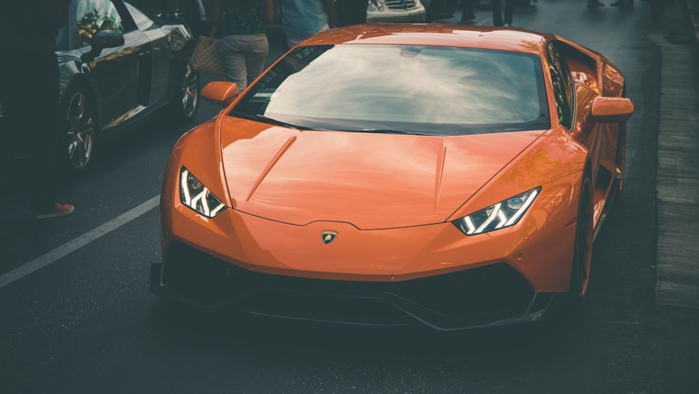 orange Lamborghini Aventador