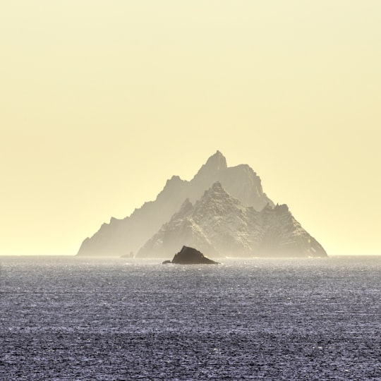 mountain at the center of the body of water in County Kerry Ireland