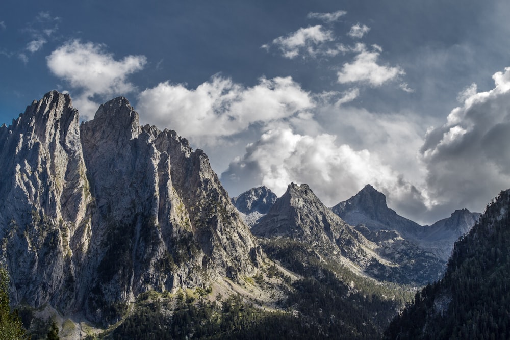 mountain and white clouds