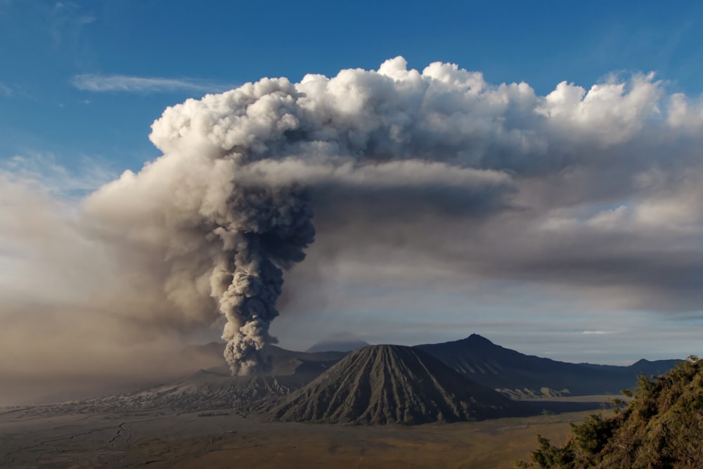 erupting volcano