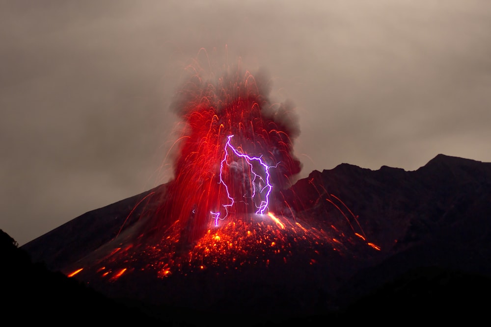 erupção do vulcão