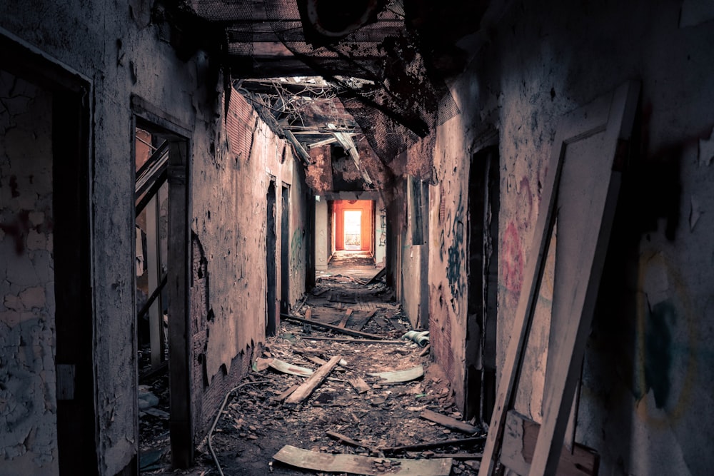 gray abandoned building