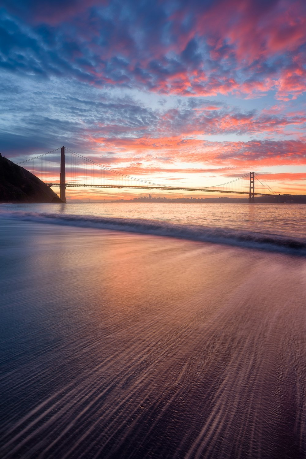 Puente Golden Gate, San Francisco durante la hora dorada