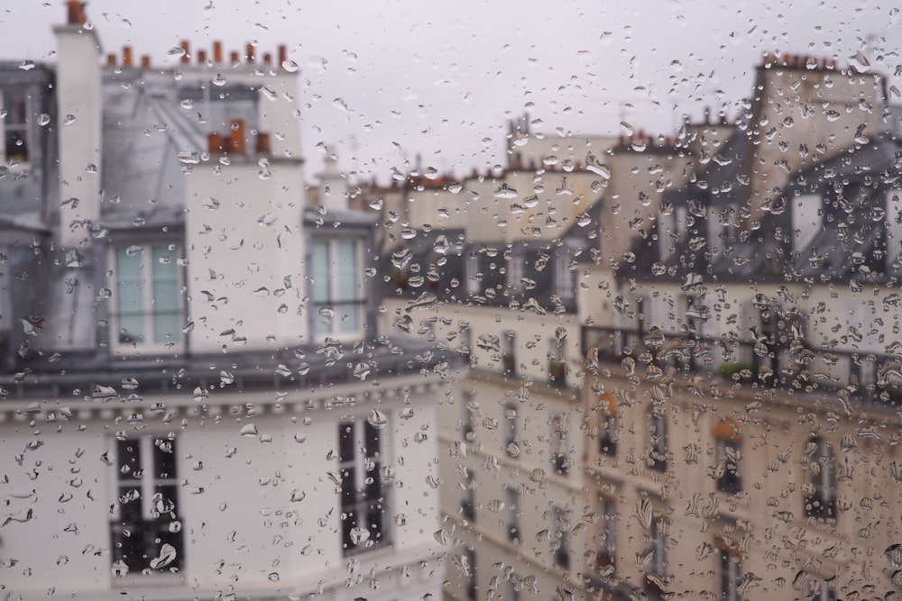 droplets of water on clear glass