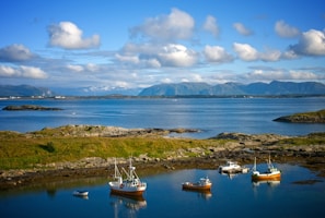 A picturesque inshore saltwater fishing scene with clear blue waters.