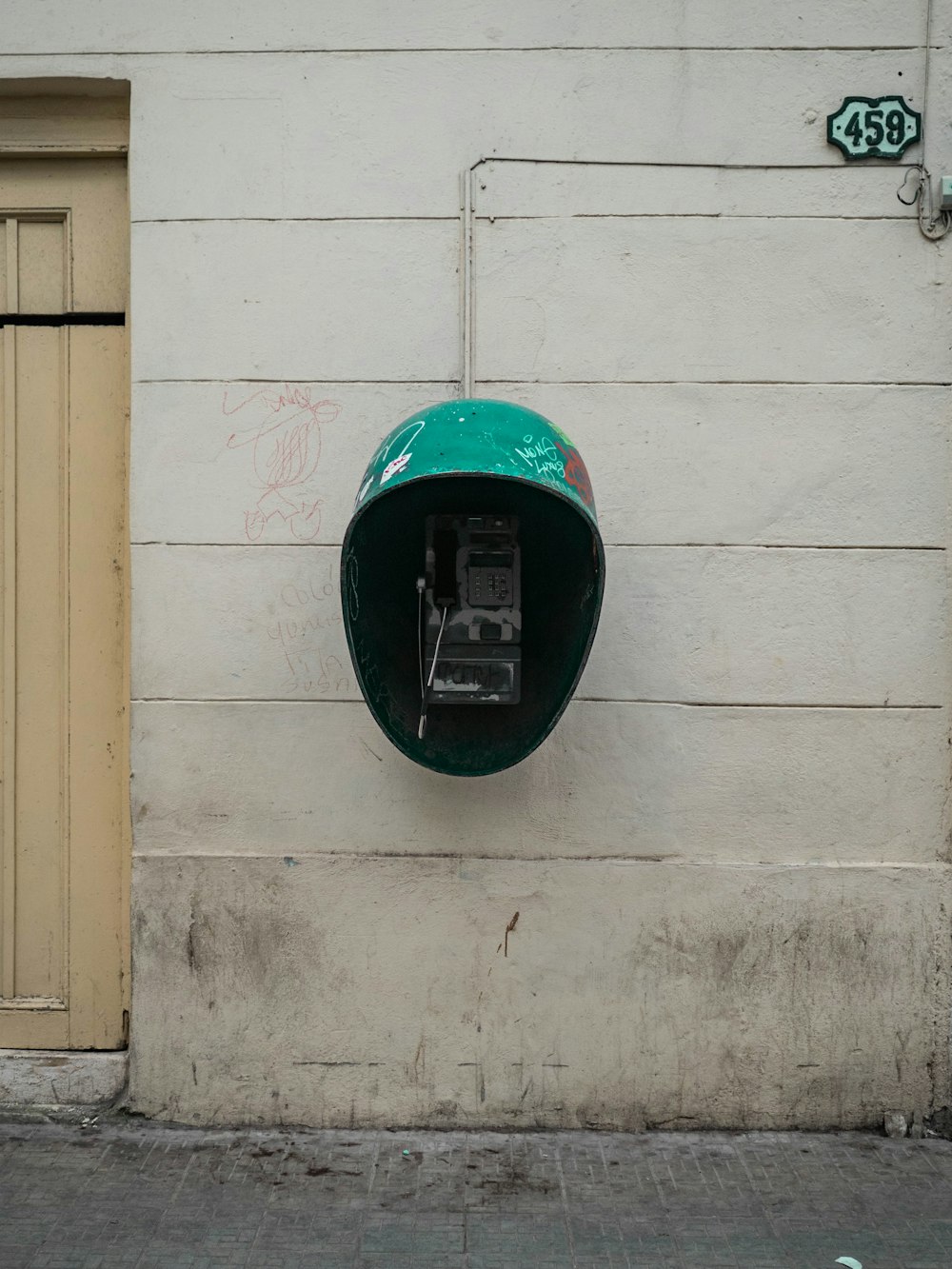 gray mounted telephone