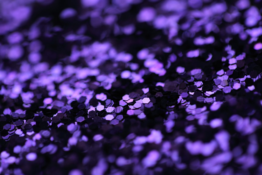 photo en gros plan d’un lot de paillettes violettes