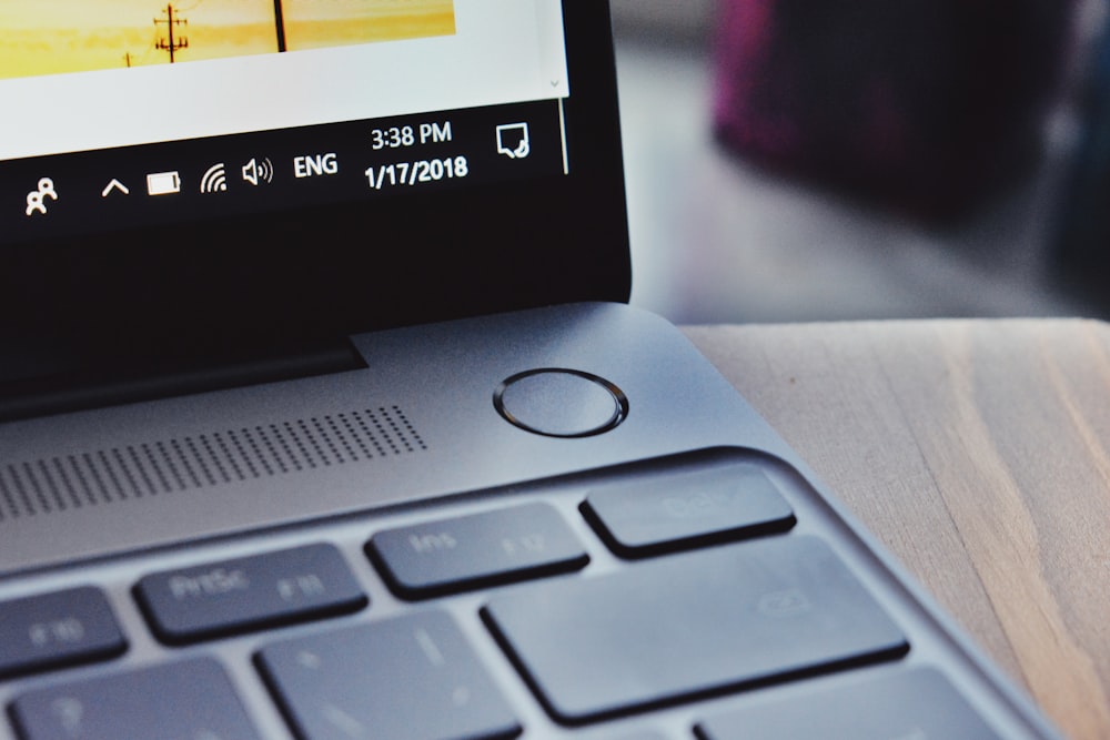 close shot of black laptop computer