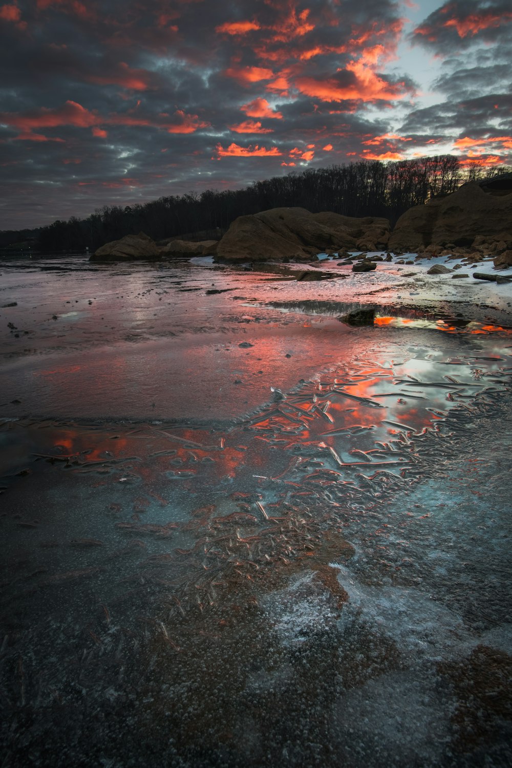 selective focus photography of body of water during daytime