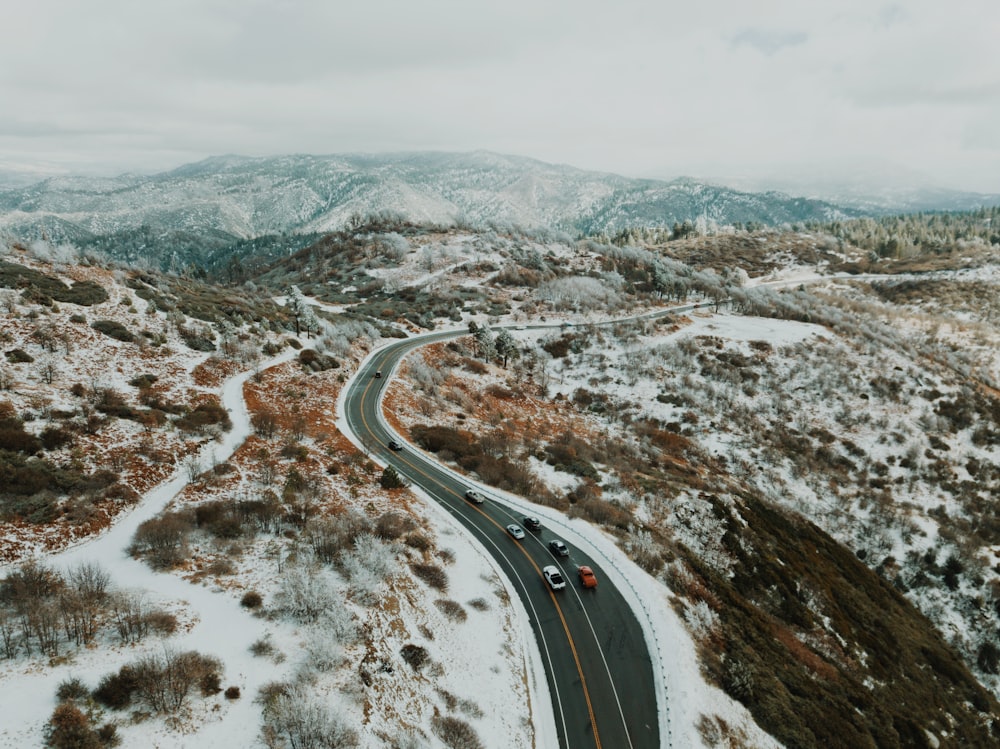 aerial view of road