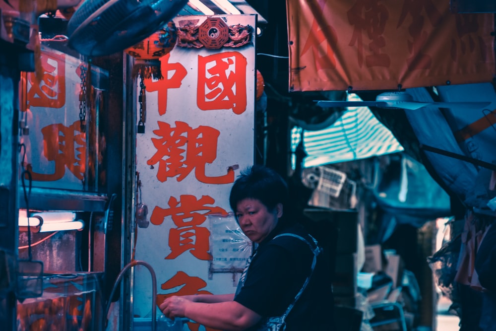 woman washing on sink