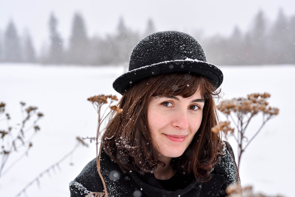 women's black fedora hat