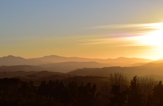 mountain during golden hour in Volterra Italy