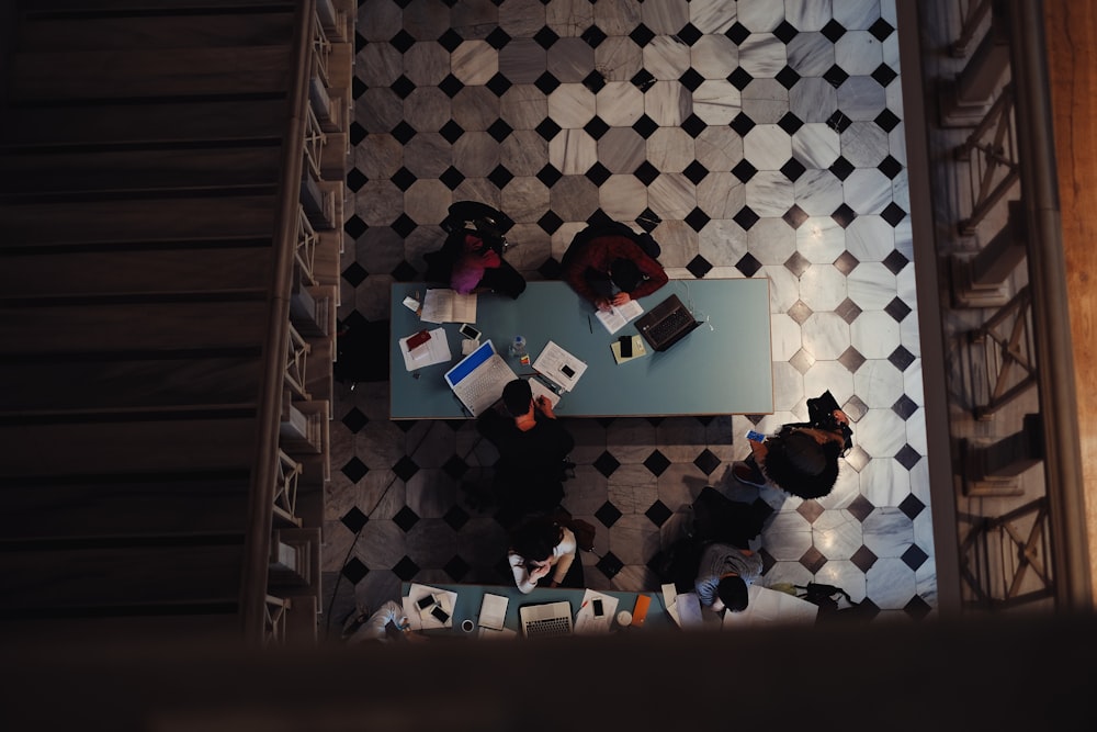 photo of group of people inside library