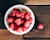 red raspberries in bowl