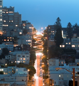 Bright LED lights illuminating a modern African neighborhood at dusk.