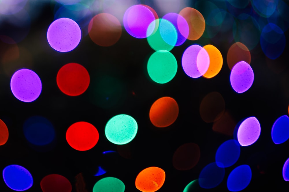 shallow focus photography of multicolored lights