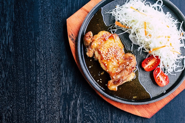 Food photography of spices and meat