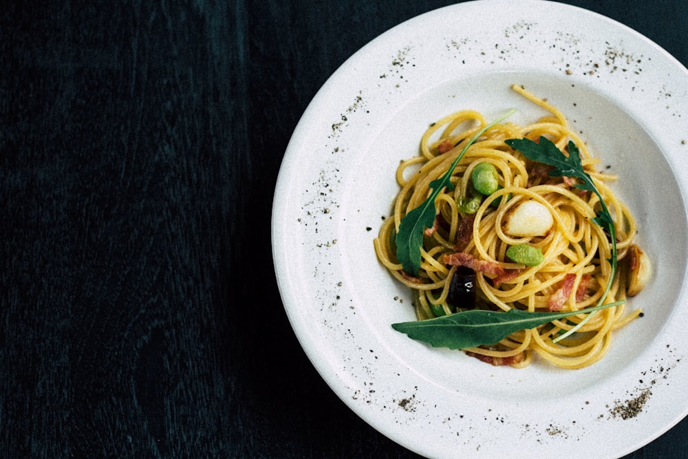 photo of cooked pasta on plate