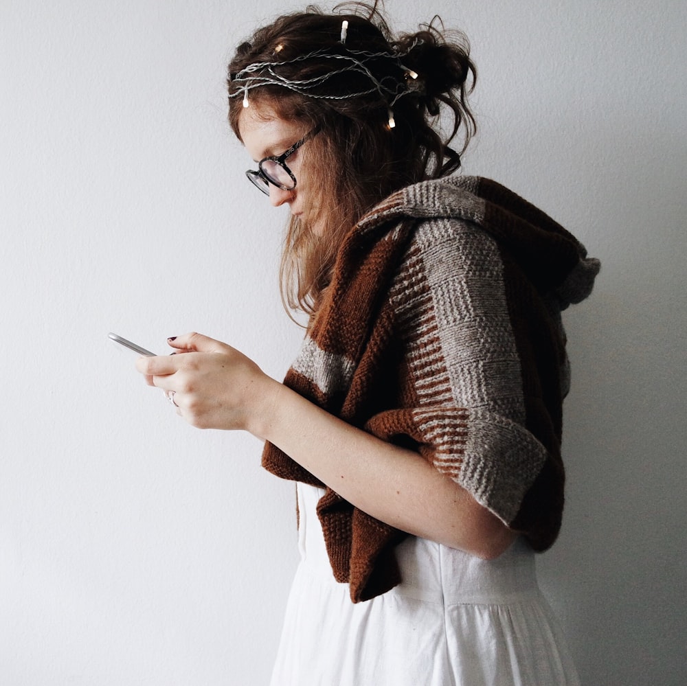 woman using smartphone