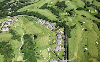 aerial view of golf course