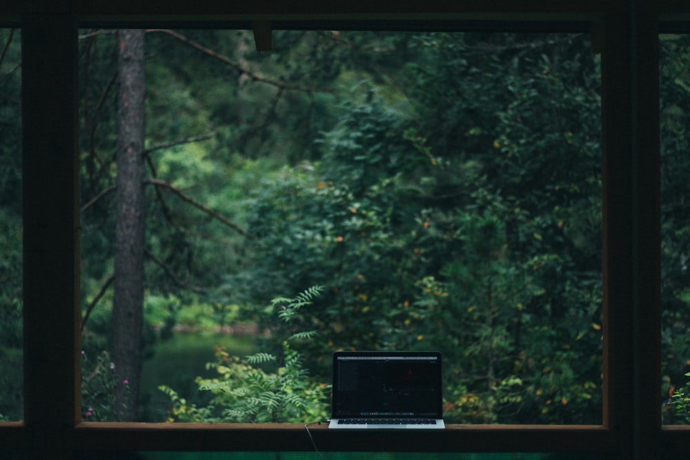 black and silver laptop computer