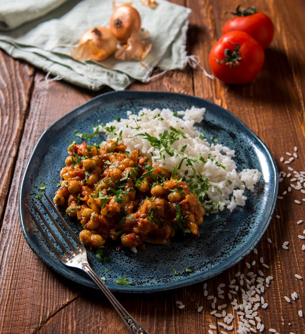 steamed rice and meat dish