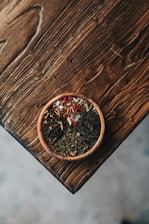 powder filled brown bowl