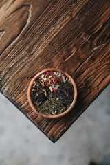 powder filled brown bowl