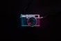 black and silver SLR camera