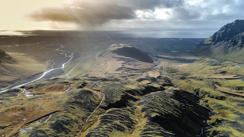 aerial photography of mountain