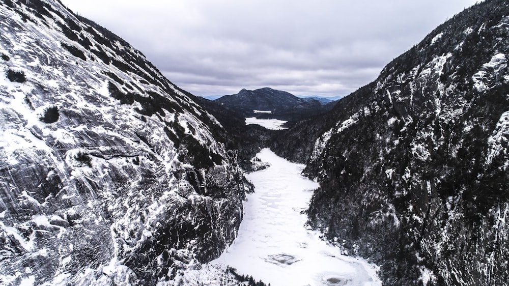 landscape photography of river in between rocks