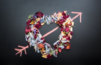 heart shaped flower arrangement