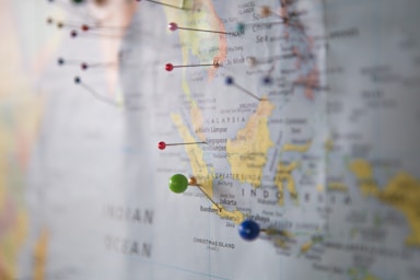 A map showing shipping routes across Indonesia.
