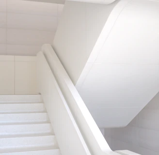 photo of white staircase
