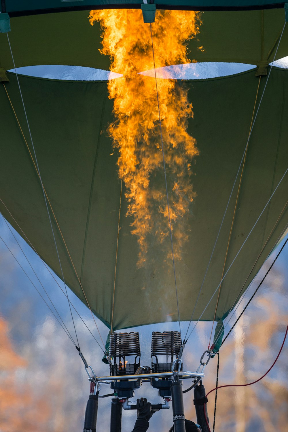 photo of green hot air balloon