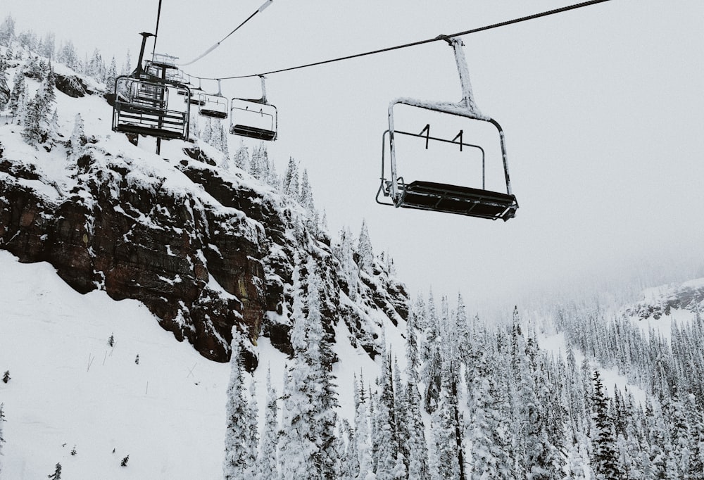 low angle photo of empty cable cart