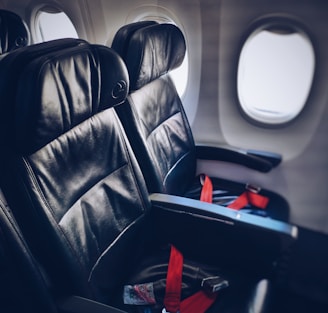 interior photography of airline seats