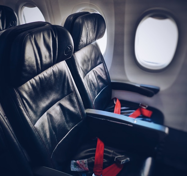 interior photography of airline seats