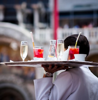 waiter serving beverages