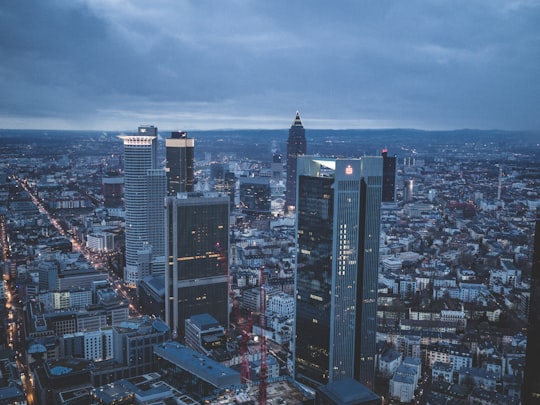 birds-eye view of high-rise building in Main Tower Germany