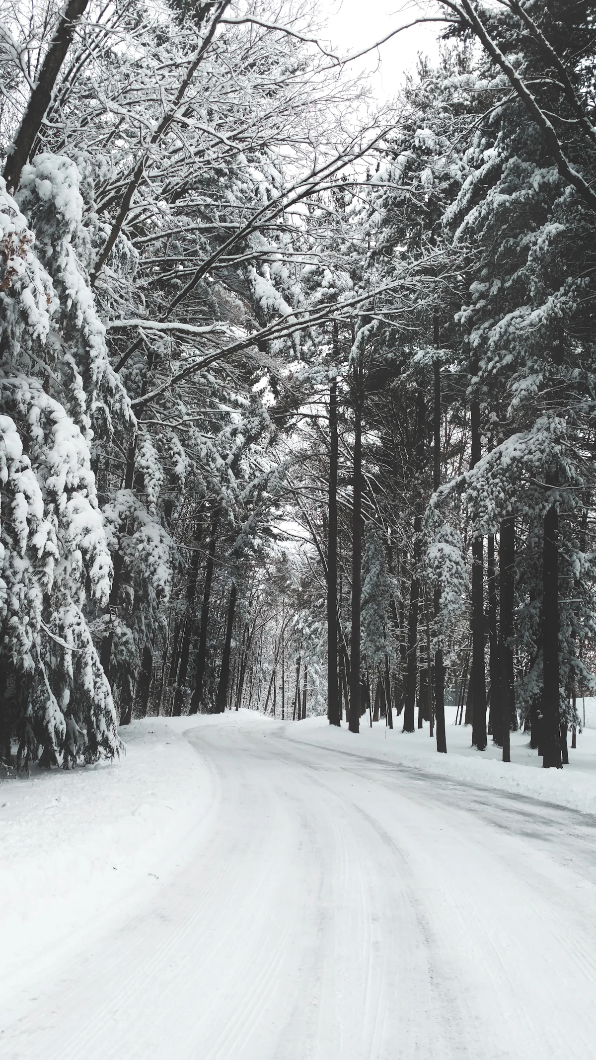Winter road in Nagano with snow