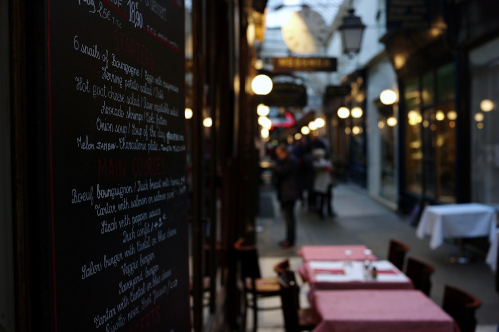 shallow focus photography of restaurant menu