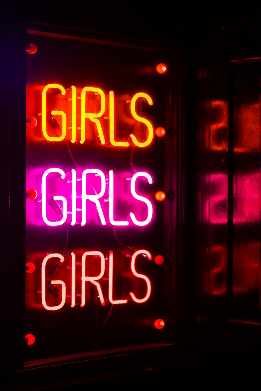 Girls neon light signage