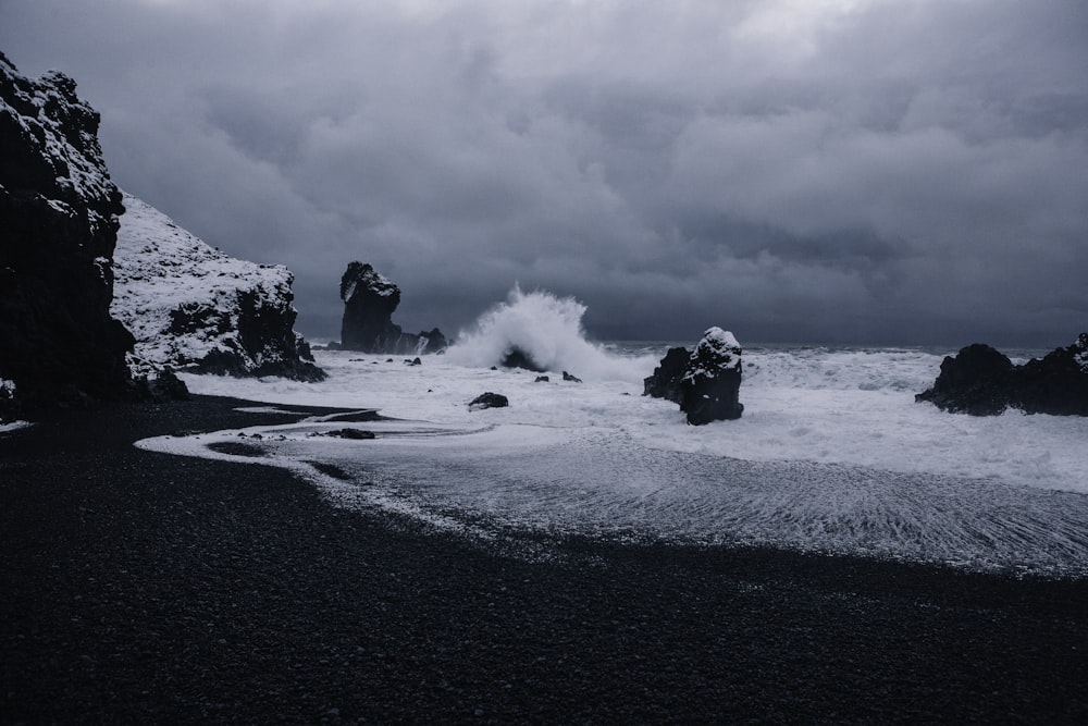 stock rock in body of water