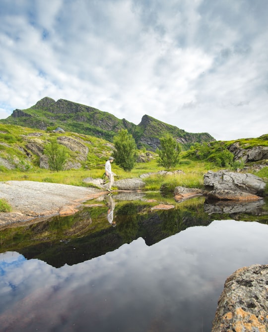 photography of mountain range during daytime in Moskenes Norway