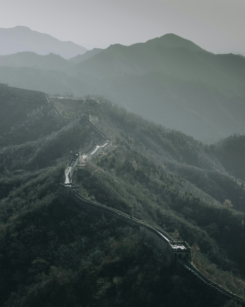 aerial photography of mountain