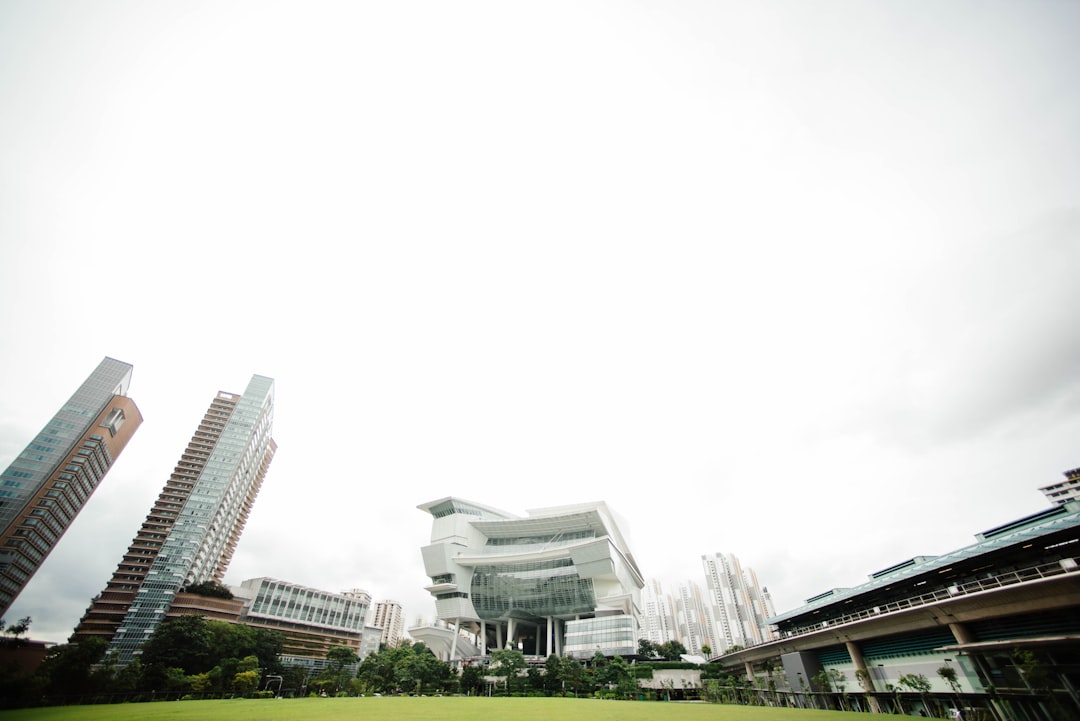 worm's-eye view of building