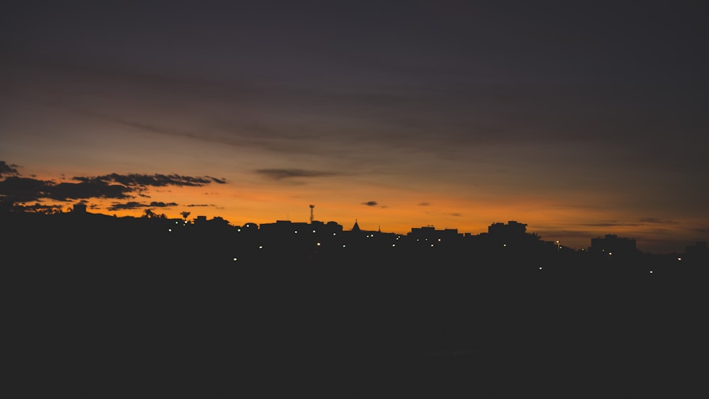 aerial photography of silhouette of city