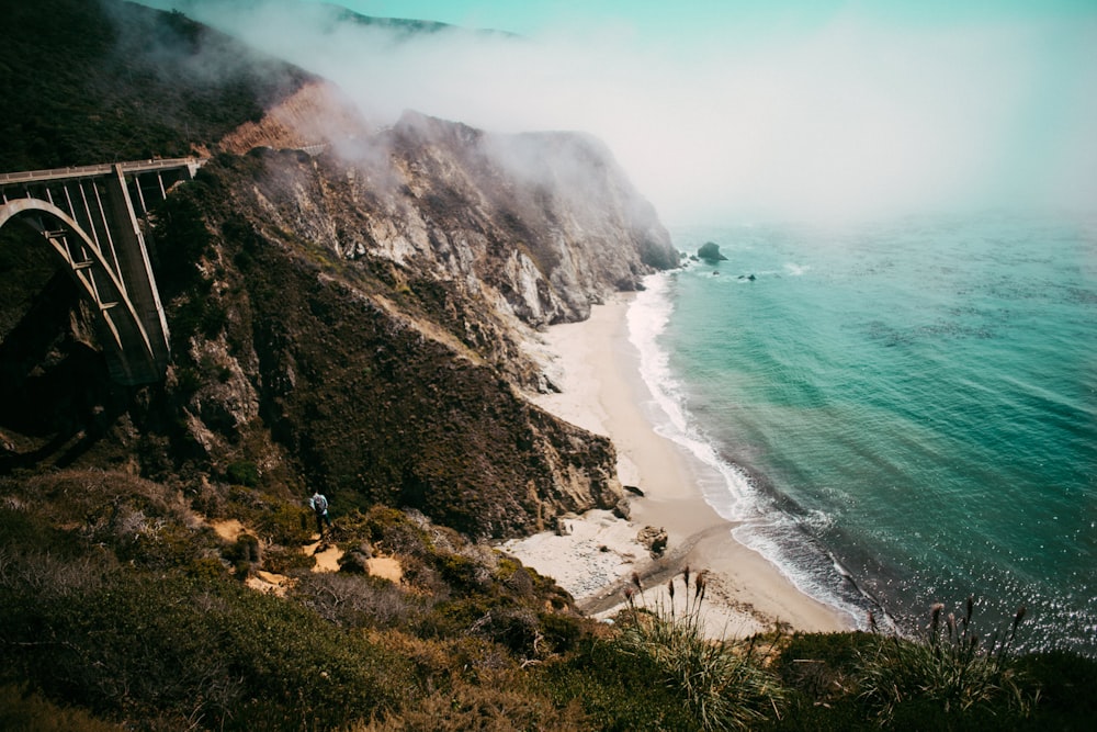 aerial view of seashore